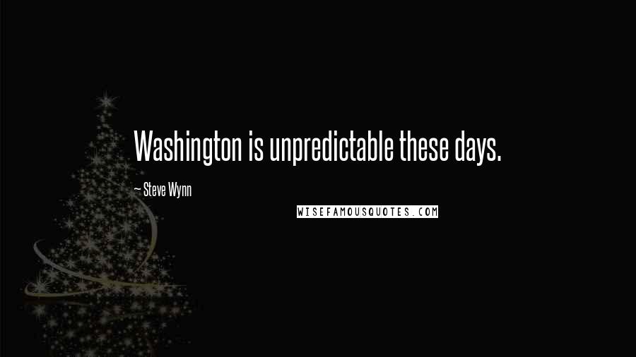 Steve Wynn quotes: Washington is unpredictable these days.