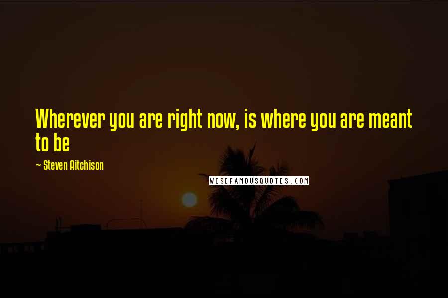 Steven Aitchison quotes: Wherever you are right now, is where you are meant to be