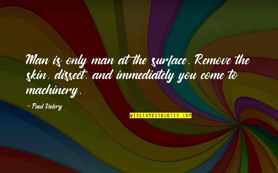 Steven Berkoff Quotes By Paul Valery: Man is only man at the surface. Remove