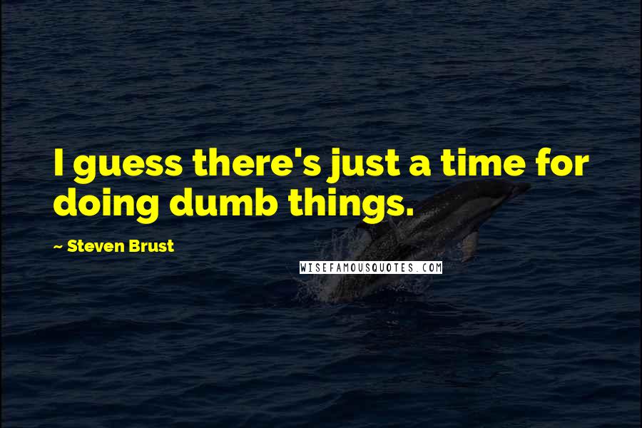 Steven Brust quotes: I guess there's just a time for doing dumb things.