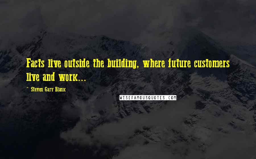 Steven Gary Blank quotes: Facts live outside the building, where future customers live and work...