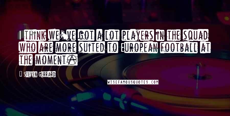 Steven Gerrard quotes: I think we've got a lot players in the squad who are more suited to European football at the moment.