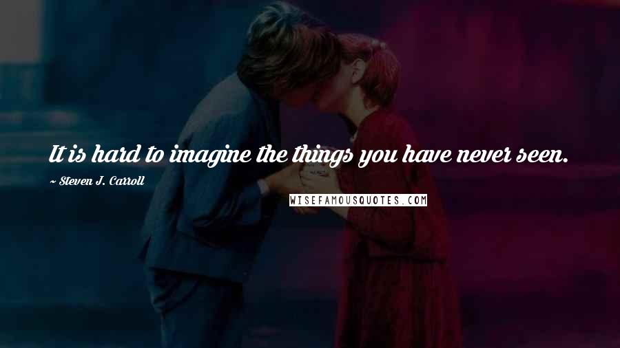 Steven J. Carroll quotes: It is hard to imagine the things you have never seen.