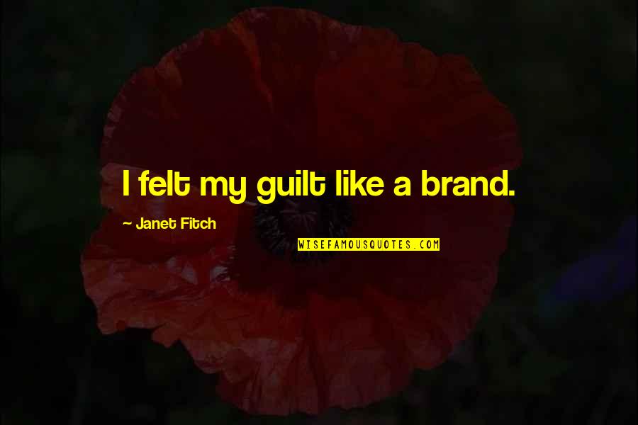 Steven Rinella Quotes By Janet Fitch: I felt my guilt like a brand.