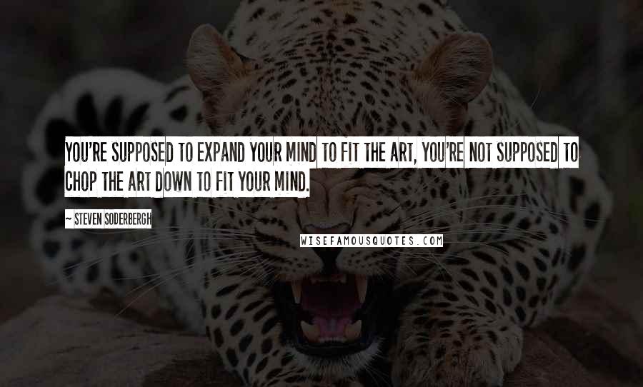 Steven Soderbergh quotes: You're supposed to expand your mind to fit the art, you're not supposed to chop the art down to fit your mind.