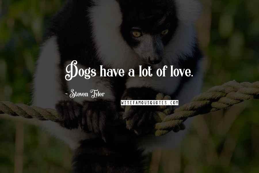 Steven Tyler quotes: Dogs have a lot of love.