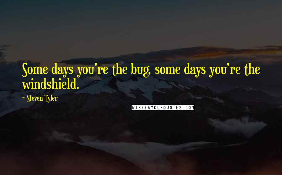 Steven Tyler quotes: Some days you're the bug, some days you're the windshield.