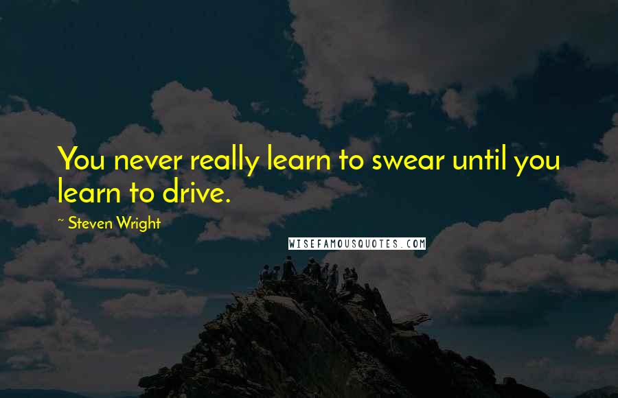 Steven Wright quotes: You never really learn to swear until you learn to drive.