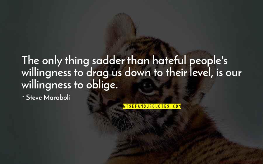 Steve's Quotes By Steve Maraboli: The only thing sadder than hateful people's willingness