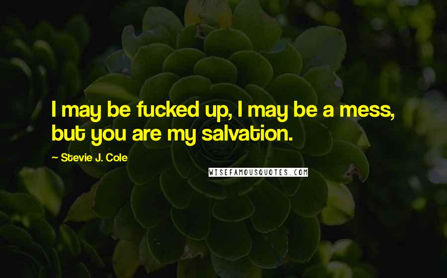 Stevie J. Cole quotes: I may be fucked up, I may be a mess, but you are my salvation.