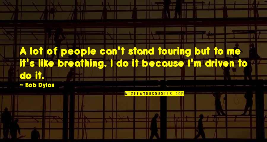 Stevie Rae Johnson Quotes By Bob Dylan: A lot of people can't stand touring but