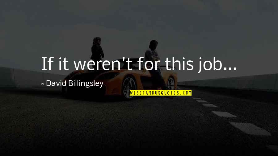 Stewart Butterfield Quotes By David Billingsley: If it weren't for this job...