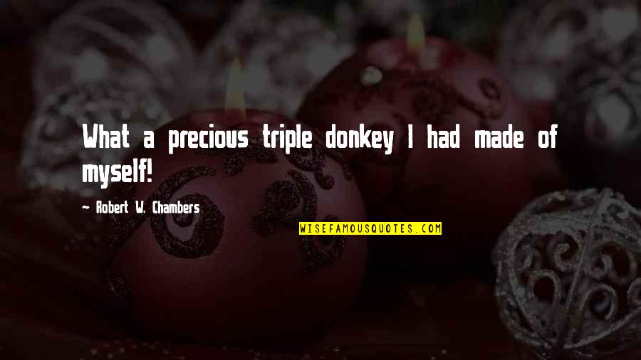 Sthetic Dory Quotes By Robert W. Chambers: What a precious triple donkey I had made Sthetic Dory Quotes By Robert W. Chambers: What a precious triple donkey I had made