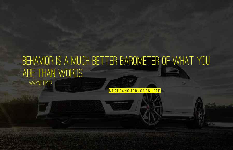 Stibor Frank Quotes By Wayne Dyer: Behavior is a much better barometer of what