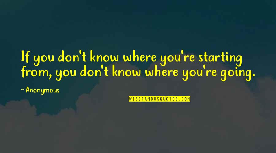 Stick To One Love Quotes By Anonymous: If you don't know where you're starting from,