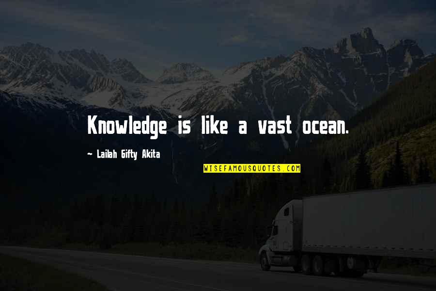 Sticking Things Up Quotes By Lailah Gifty Akita: Knowledge is like a vast ocean.