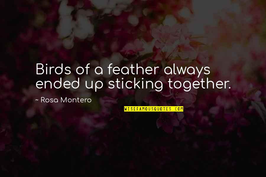 Sticking Together Quotes By Rosa Montero: Birds of a feather always ended up sticking