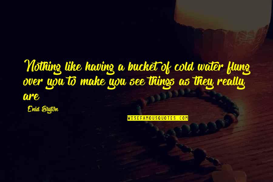 Sticking Up For Your Friends Quotes By Enid Blyton: Nothing like having a bucket of cold water Sticking Up For Your Friends Quotes By Enid Blyton: Nothing like having a bucket of cold water