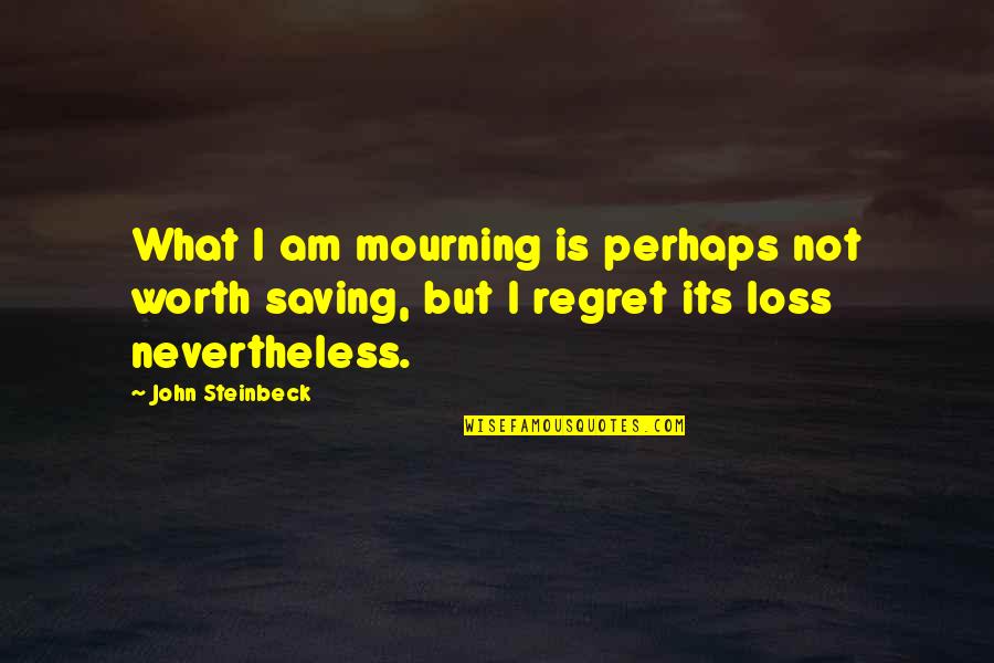 Stiefvaters Quotes By John Steinbeck: What I am mourning is perhaps not worth Stiefvaters Quotes By John Steinbeck: What I am mourning is perhaps not worth