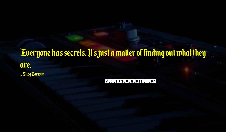 Stieg Larsson quotes: Everyone has secrets. It's just a matter of finding out what they are.