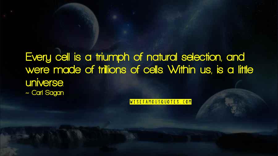 Stiff Arm Quotes By Carl Sagan: Every cell is a triumph of natural selection,
