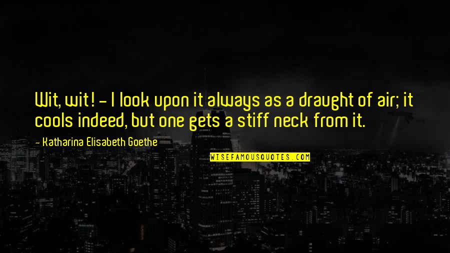 Stiff Neck Quotes By Katharina Elisabeth Goethe: Wit, wit! - I look upon it always