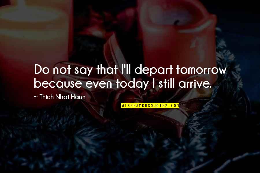 Stiglers Gorge Quotes By Thich Nhat Hanh: Do not say that I'll depart tomorrow because