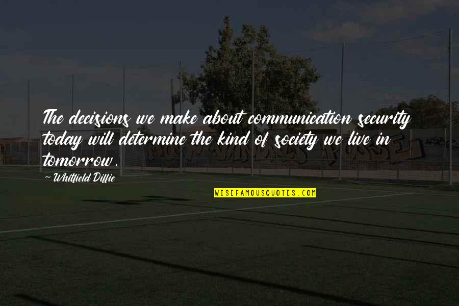 Stijeg Znacenje Quotes By Whitfield Diffie: The decisions we make about communication security today