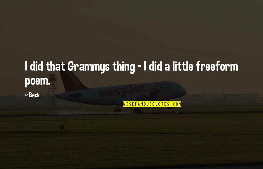 Stijlfiguren Quotes By Beck: I did that Grammys thing - I did