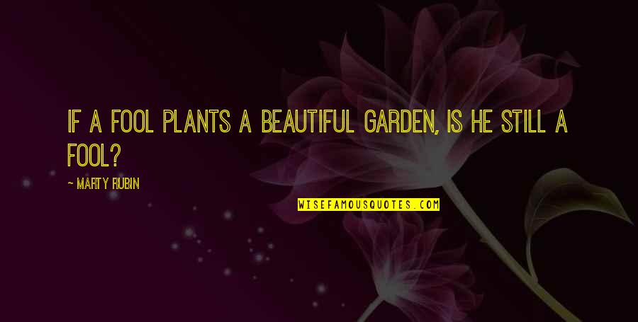 Still As Beautiful As Ever Quotes By Marty Rubin: If a fool plants a beautiful garden, is