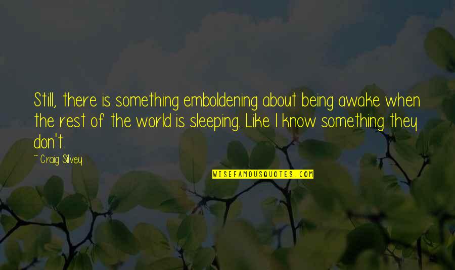 Still Awake Quotes By Craig Silvey: Still, there is something emboldening about being awake