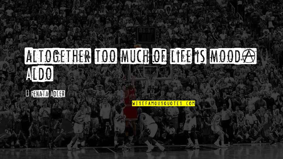 Stillmans Gym Quotes By Renata Adler: altogether too much of life is mood. Aldo Stillmans Gym Quotes By Renata Adler: altogether too much of life is mood. Aldo