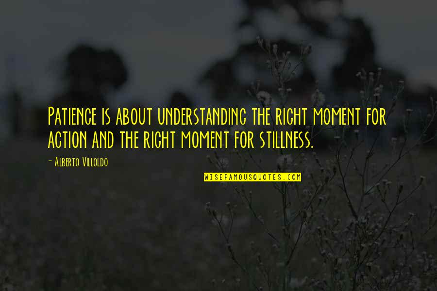 Stillness And Action Quotes By Alberto Villoldo: Patience is about understanding the right moment for