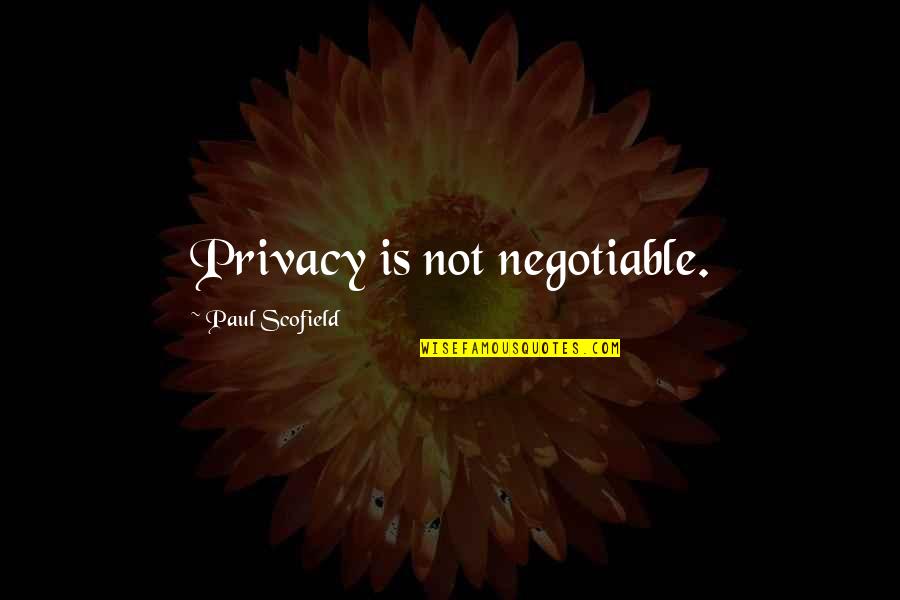 Stimpel Llc Quotes By Paul Scofield: Privacy is not negotiable.