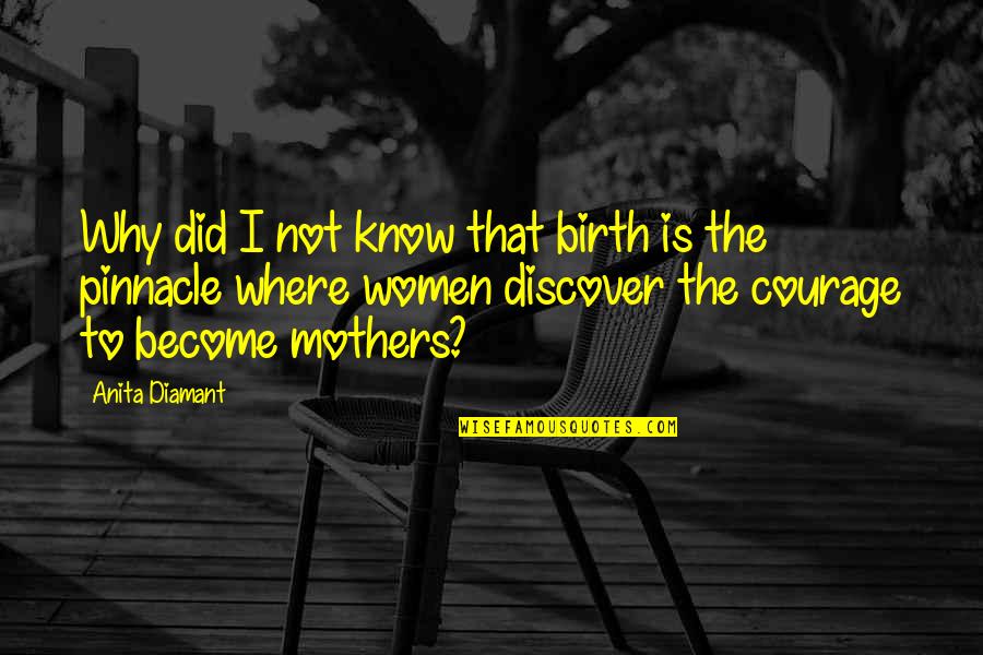Stimulating Conversation Quotes By Anita Diamant: Why did I not know that birth is