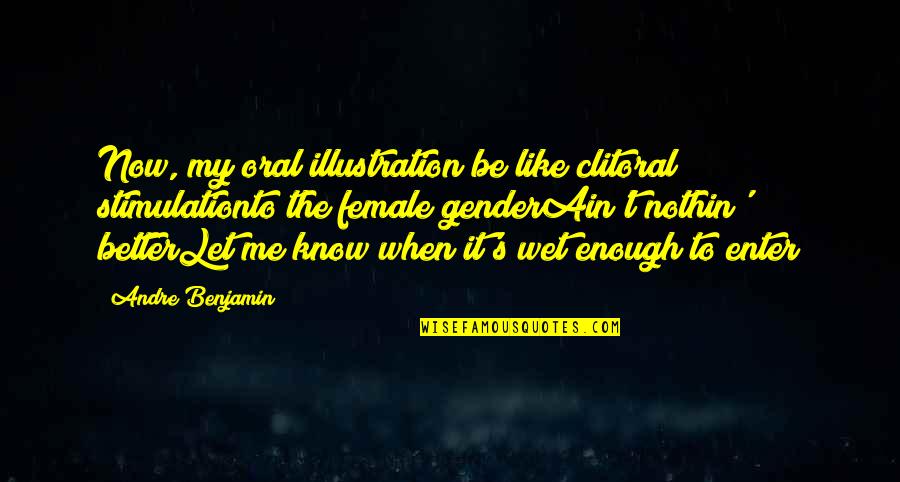 Stimulation Quotes By Andre Benjamin: Now, my oral illustration be like clitoral stimulationto