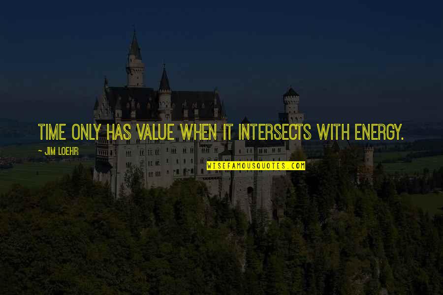 Stimuleaza Cresterea Quotes By Jim Loehr: Time only has value when it intersects with