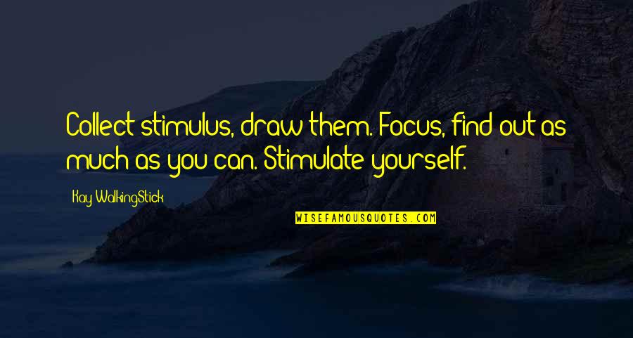 Stimulus Quotes By Kay WalkingStick: Collect stimulus, draw them. Focus, find out as