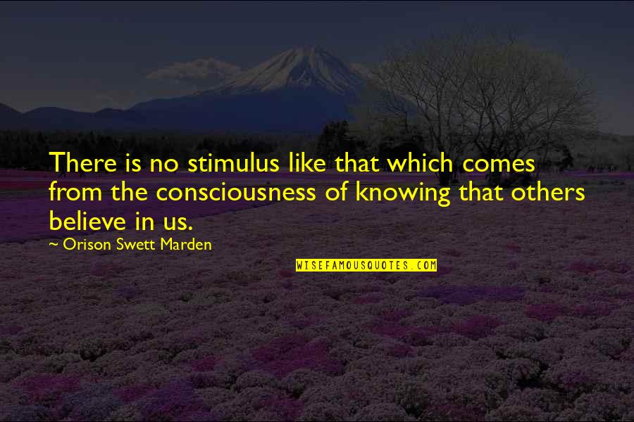Stimulus Quotes By Orison Swett Marden: There is no stimulus like that which comes
