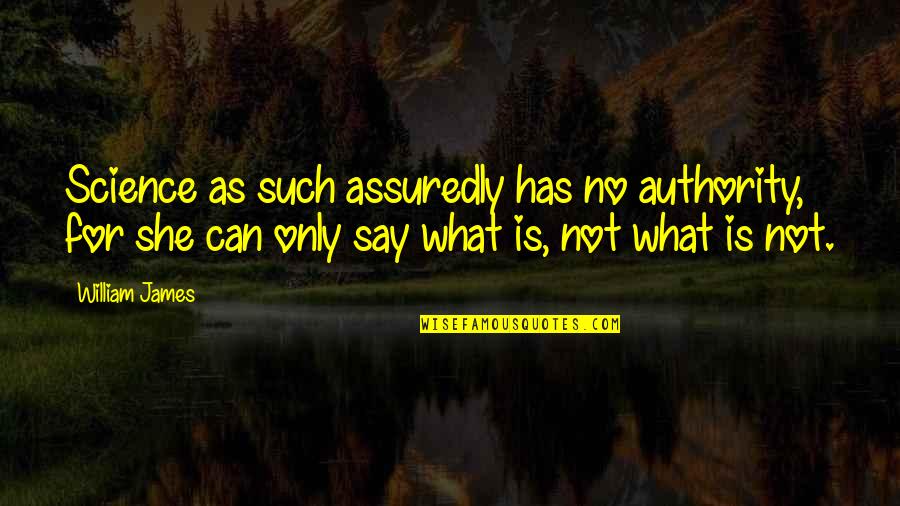 Stingerea Creantelor Quotes By William James: Science as such assuredly has no authority, for Stingerea Creantelor Quotes By William James: Science as such assuredly has no authority, for