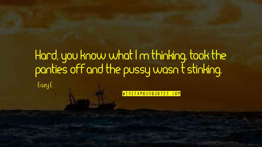 Stinking Thinking Quotes By Eazy-E: Hard, you know what I'm thinking, took the