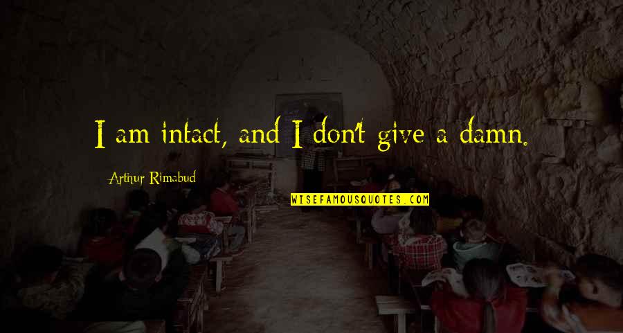 Stinkmeaner Strikes Back Quotes By Arthur Rimabud: I am intact, and I don't give a Stinkmeaner Strikes Back Quotes By Arthur Rimabud: I am intact, and I don't give a