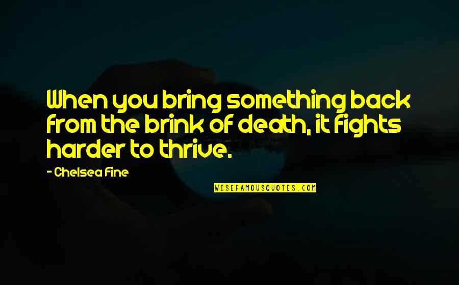 Stippah Quotes By Chelsea Fine: When you bring something back from the brink
