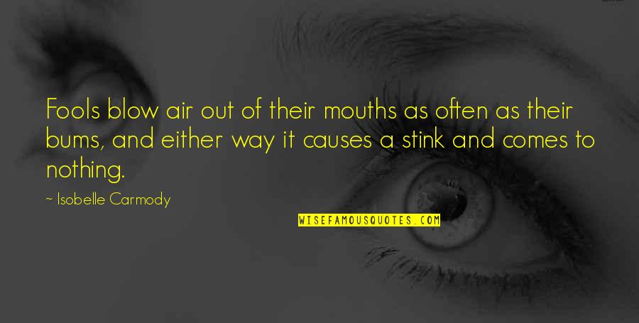 Stir Up Trouble Quotes By Isobelle Carmody: Fools blow air out of their mouths as