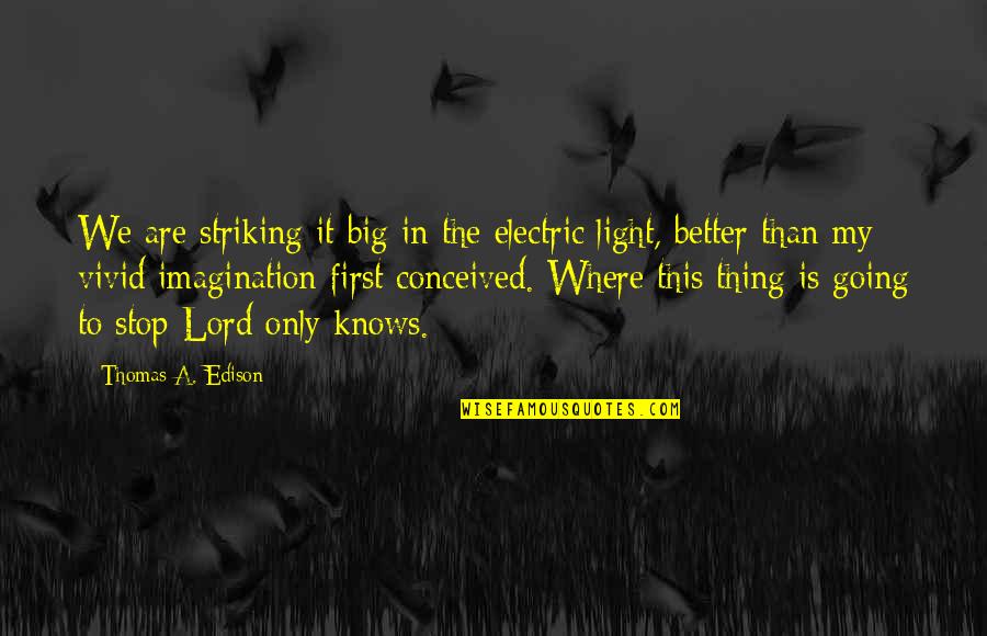 Stirreth Quotes By Thomas A. Edison: We are striking it big in the electric