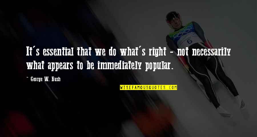Stobbs Jane Quotes By George W. Bush: It's essential that we do what's right -