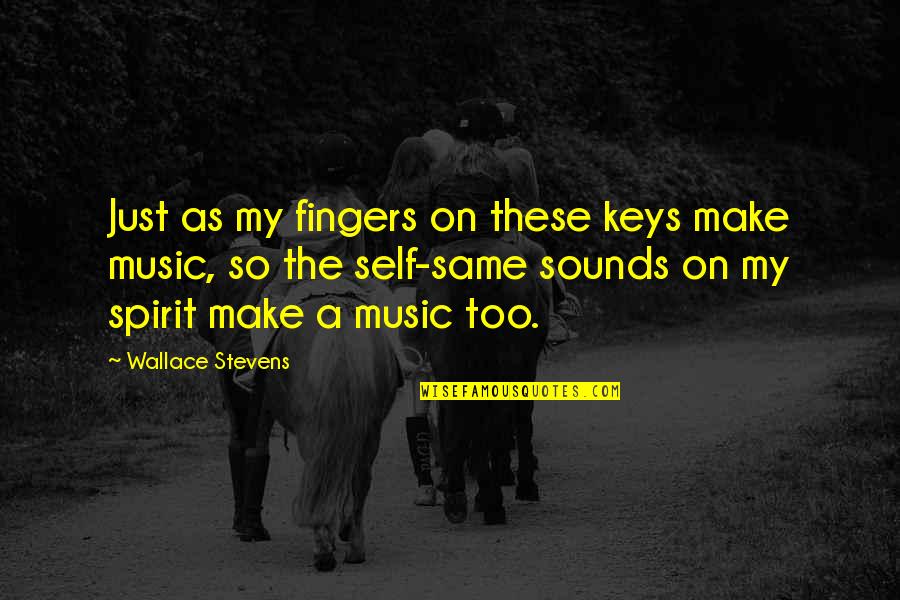 Stockboys Quotes By Wallace Stevens: Just as my fingers on these keys make