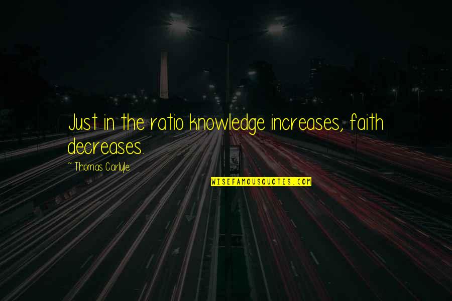 Stockinger Tomasz Quotes By Thomas Carlyle: Just in the ratio knowledge increases, faith decreases. Stockinger Tomasz Quotes By Thomas Carlyle: Just in the ratio knowledge increases, faith decreases.