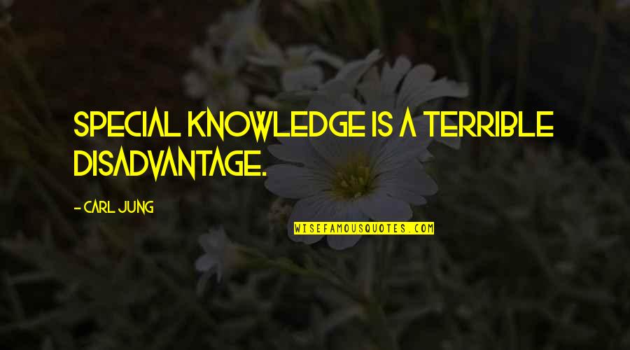 Stockn Quotes By Carl Jung: Special knowledge is a terrible disadvantage.