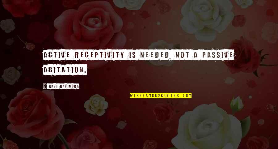 Stogy Cigarette Quotes By Ravi Ravindra: Active receptivity is needed, not a passive agitation. Stogy Cigarette Quotes By Ravi Ravindra: Active receptivity is needed, not a passive agitation.